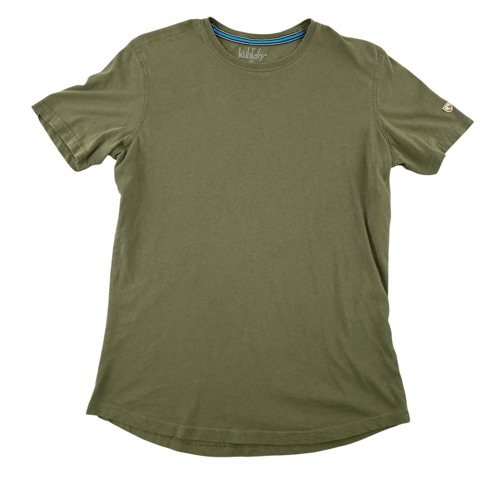 Kuhl Shirt Womens S Green Solid Short Sleeve Kurve Cut Crew Neck Casual Top